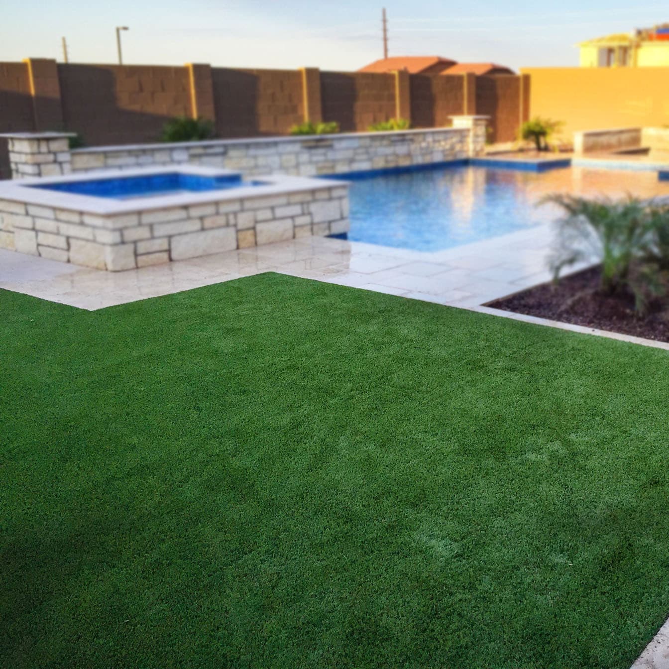 Turf Installation as part of the Arizona backyard design