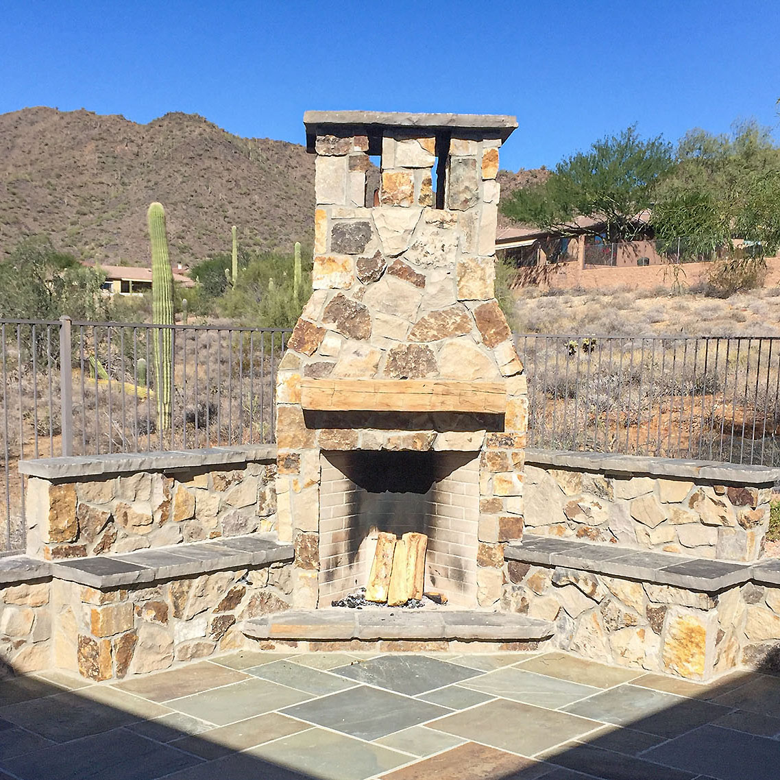 outdoor fireplace masonry